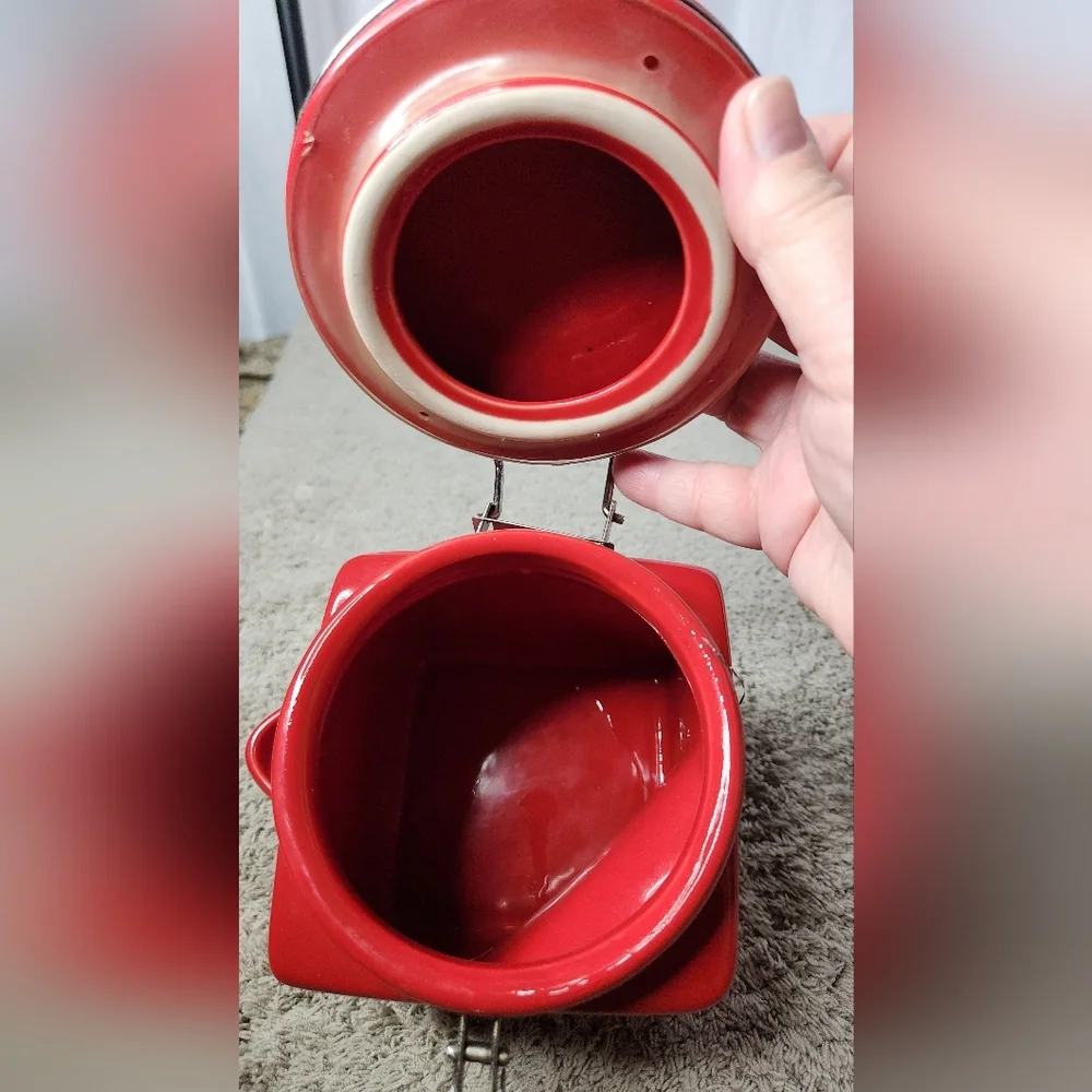 3 Red Kitchen Canisters